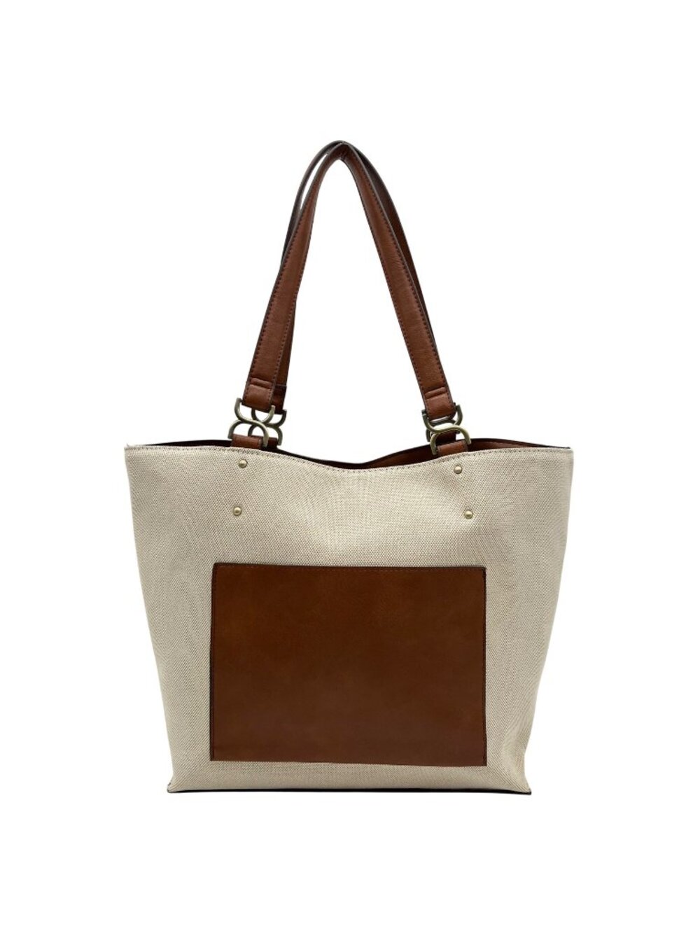 Unbranded Tan & Brown Fabric Tote Bag
